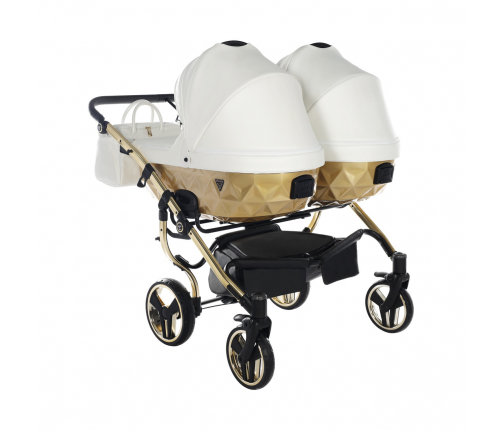 Junama Mirror Satin Duo 06 White Gold Коляска для двойняшек 2in1
