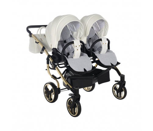 Junama Mirror Satin Duo 06 White Gold Коляска для двойняшек 2in1