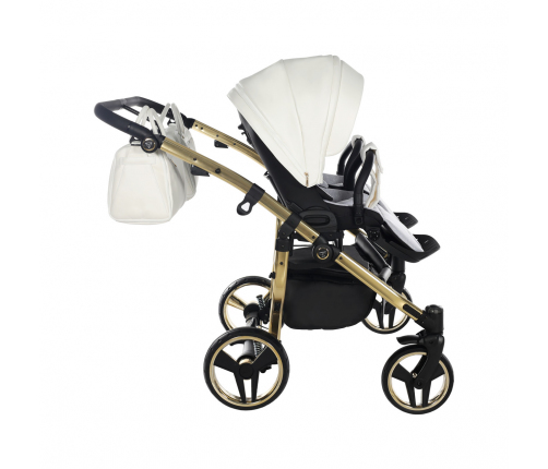 Junama Mirror Satin Duo 06 White Gold Коляска для двойняшек 2in1