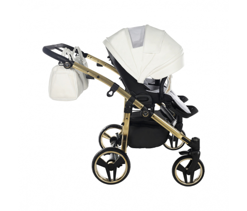 Junama Mirror Satin Duo 06 White Gold Коляска для двойняшек 2in1