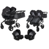 Junama Saphire Duo 02 Black Коляска для двойняшек 3in1