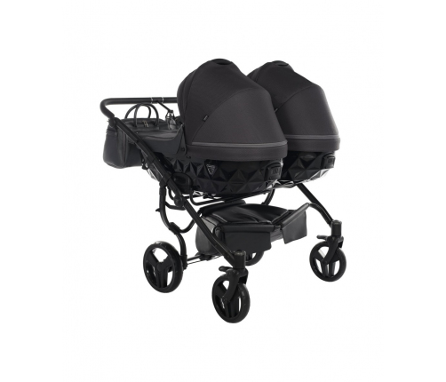 Junama Saphire Duo 03 Black Dvīņu Ratiņi 2in1