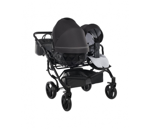 Junama Saphire Duo 03 Black Dvīņu Ratiņi 3in1