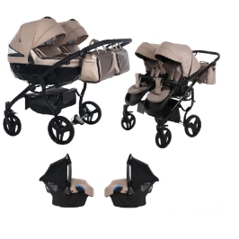 Junama Saphire Duo 06 Beige Коляска для двойняшек 3in1