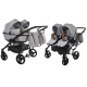 Junama Space Duo 01 Grey Коляска для двойняшек 2in1