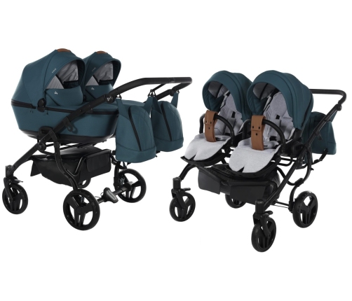 Junama Space Duo 03 Blue Коляска для двойняшек 2in1