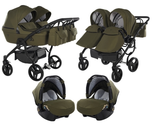 Junama Termo Line Tex Duo 03 Olive Dvīņu Ratiņi 3in1