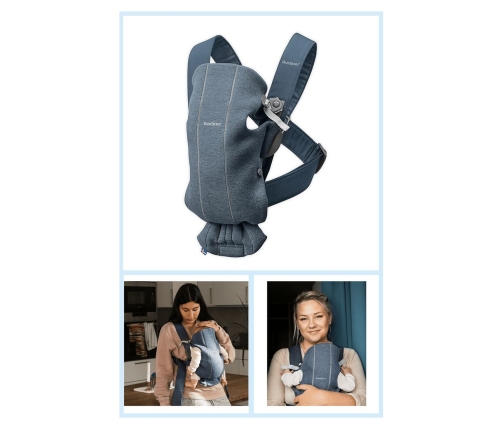 Ķengursoma BabyBjorn Mini Baby Carrier 3D Jersey Dove blue 021031