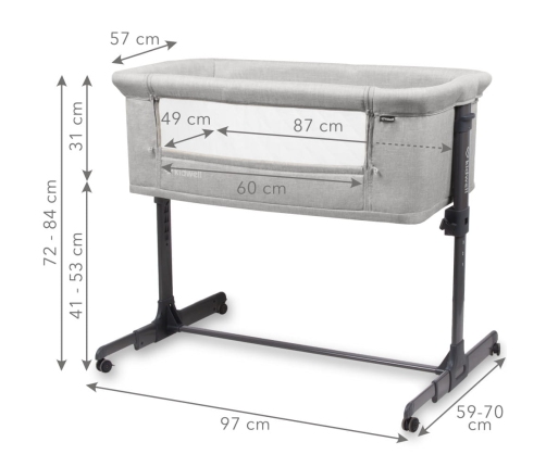 Kidwell Alula Grey Bērnu gulta-tranformeris 3in1
