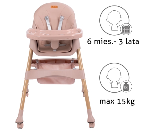 Kidwell Karimi Pink 2in1 Barošanas krēsls