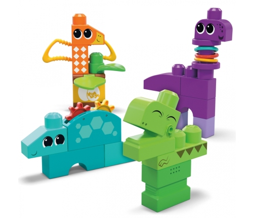 Конструктор Сенсорный 24 шт. Fisher Price Mega Bloks Squeak n Chomp Dinos HKN43