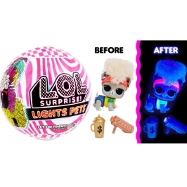 LOL MGA Lights Pets with Real Hair & 9 Surprises Including Black Light Surprises LOL MGA Lights Pets with Real Hair & 9 Surprises Including Black Light Surprises