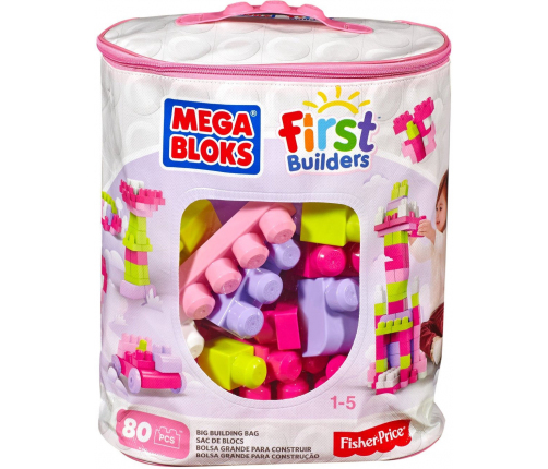 MEGA BLOCKS Konstruktors First Builders Building Pink DCH62, 80 gab.