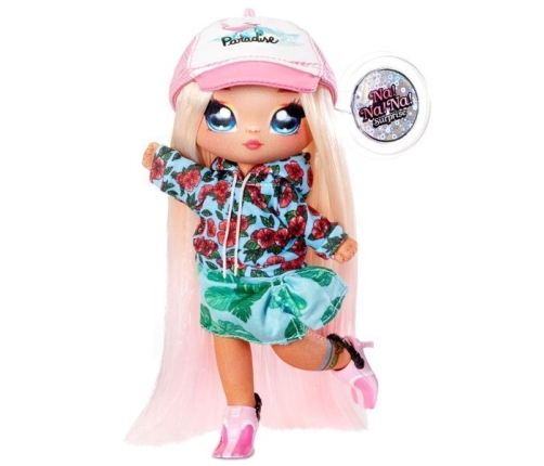 Na! Na! Na! Surprise 2-in-1 Fashion Doll Surfer Krysta Splash & Plush Pom with Confetti Dolphin