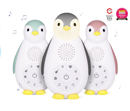 Hочник с белым шумом Беспроводная Bluetooth колонка 3в1 Zazu Penguin Zoe Pink