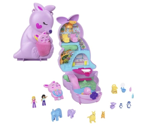 Polly Pocket Mini Toys Kangaroo Mama And Joey HKV50 Bērnu soma Ķengurs