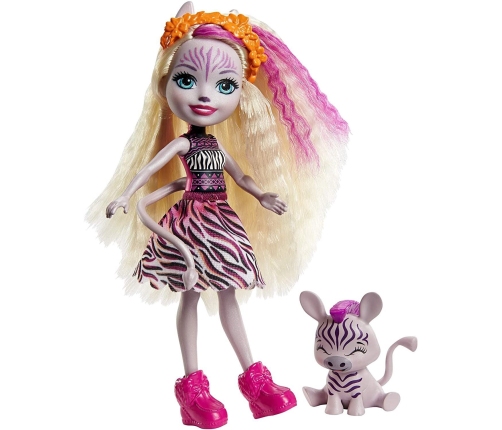 Royal Enchantimals Zadie Zebra & Ribbon Lelle ar dzīvniekiem GTM27