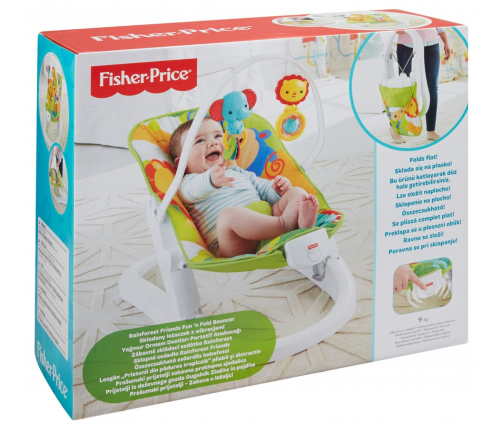 Bērnu Šūpuļkrēsls Fisher Price Rainforest Friends Fun n Fold Bouncer CMR20