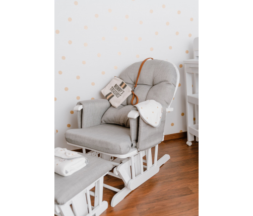 Кресло-качалка для кормления CHILDHOME Round Beech canvas grey