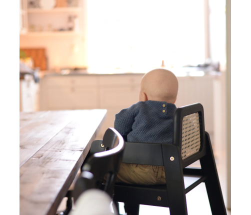 TROLL Rattan Деревянный Стульчик для кормления Blackwash HGC-RT0608-BS