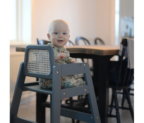 TROLL Rattan Деревянный Стульчик для кормления Grey HGC-RT0608-NAT