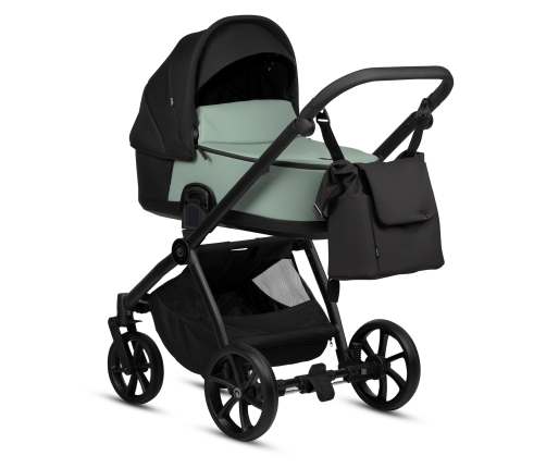 Tutis Mio 3 + LEATHER Sage 039 Bērnu rati 3in1