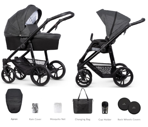 Venicci Genesis Steel Grey Bērnu Ratiņi 2in1