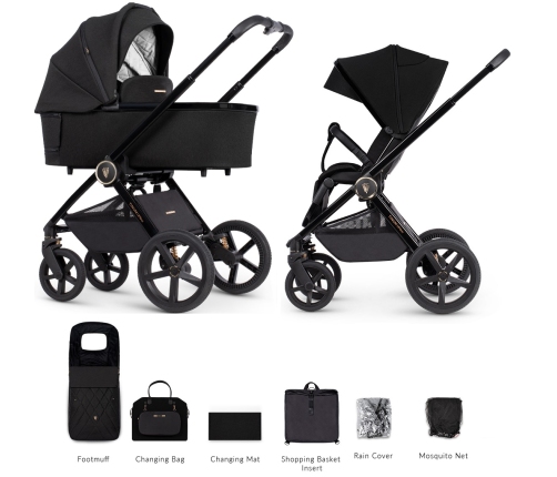 Venicci Tinum UPLINE All Black Детская Коляска 2в1