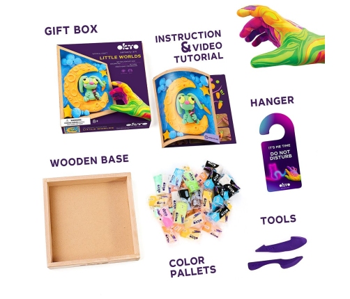 Radošais komplekts Air clay Modelēšanas masas komplekts Little Worlds Bunny Moon