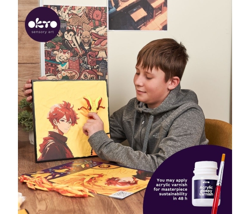 Radošais komplekts Modelēšanas masas - 3D glezna MANGA Uguns (29*29 cm)