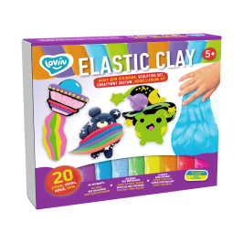 Radošais komplekts Modelēšanas mīkla (lēkājošais plastilīns) Elastic 20 gab.