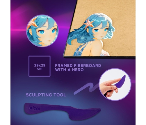 Radošais komplekts Modelēšanas masas - 3D glezna MANGA Ūdens (29*29 cm)