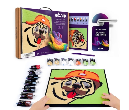 Radošais komplekts Modelēšanas masas - 3D glezna Mopsis (30*30 cm)