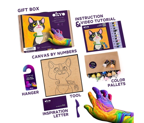 Radošais komplekts Modelēšanas masas - 3D glezna Kaķis (30*30 cm)