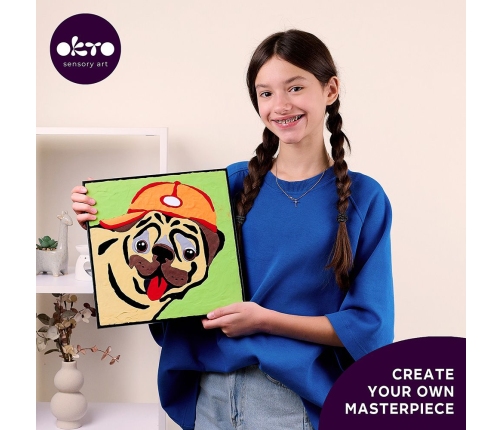 Radošais komplekts Modelēšanas masas - 3D glezna Mopsis (30*30 cm)