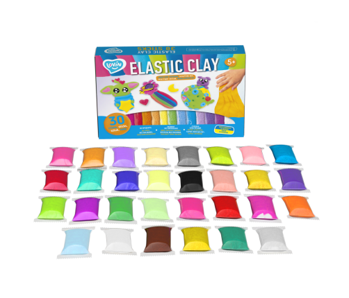 Radošais komplekts Modelēšanas mīkla (lēkājošais plastilīns) Elastic 30 gab.