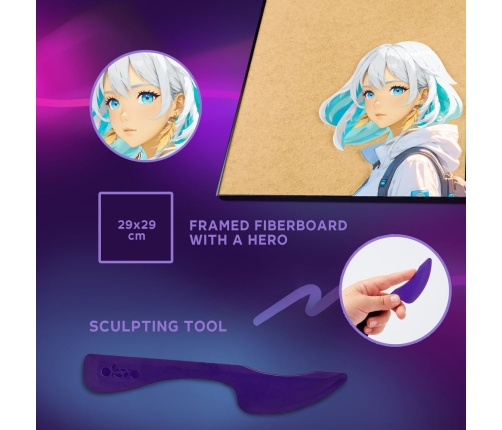 Radošais komplekts Modelēšanas masas - 3D glezna MANGA Gaiss (29*29 cm)