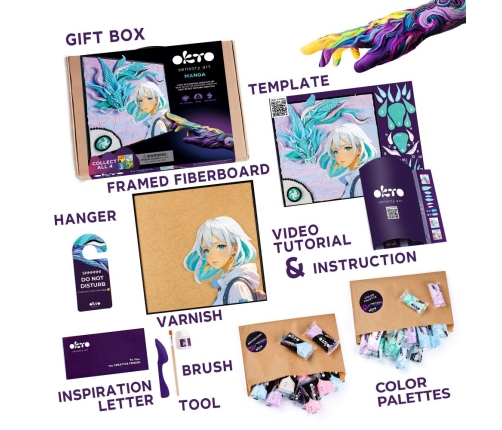 Radošais komplekts Modelēšanas masas - 3D glezna MANGA Gaiss (29*29 cm)