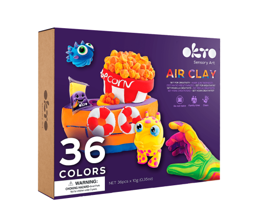 Radošais komplekts Air clay Modelēšanas masas - komplekts 36 krāsas