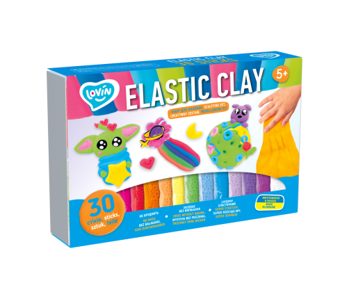 Radošais komplekts Modelēšanas mīkla (lēkājošais plastilīns) Elastic 30 gab.