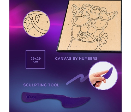 Radošais komplekts Modelēšanas masas - 3D glezna Lama (30*30 cm)