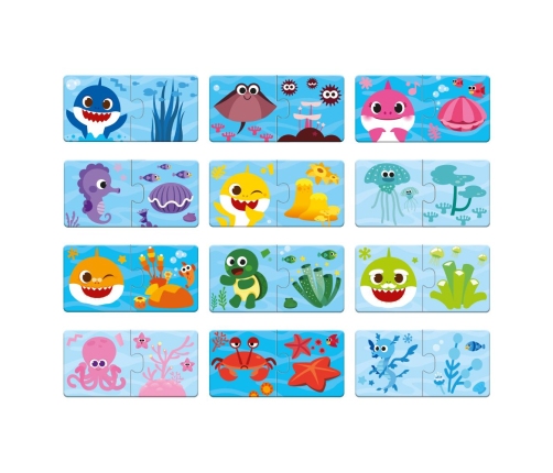 Mazuļu rotaļlietas Duo Puzle Baby Shark Savieno krāsas!