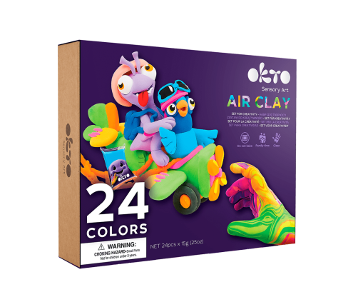 Radošais komplekts Air clay Modelēšanas masas - komplekts 24 krāsas