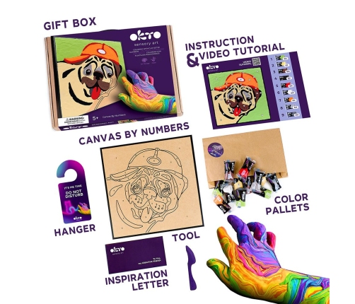 Radošais komplekts Modelēšanas masas - 3D glezna Mopsis (30*30 cm)