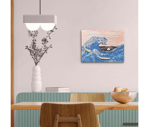 Radošais komplekts Modelēšanas masas - 3D glezna Big wave in Kanagawa (30*40 cm)