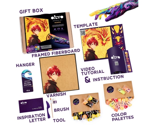 Radošais komplekts Modelēšanas masas - 3D glezna MANGA Uguns (29*29 cm)