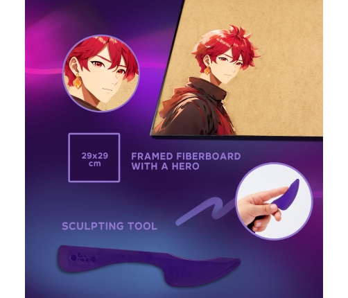 Radošais komplekts Modelēšanas masas - 3D glezna MANGA Uguns (29*29 cm)