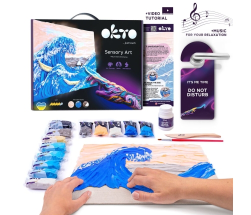 Radošais komplekts Modelēšanas masas - 3D glezna Big wave in Kanagawa (30*40 cm)