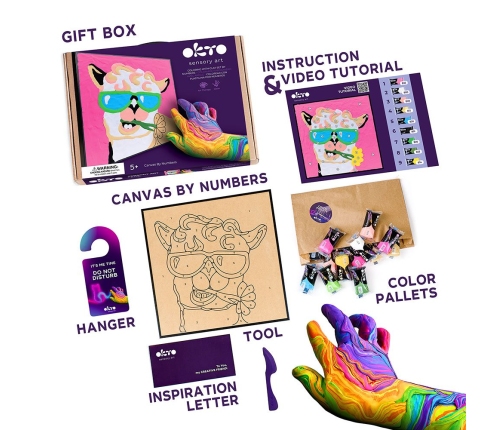 Radošais komplekts Modelēšanas masas - 3D glezna Lama (30*30 cm)