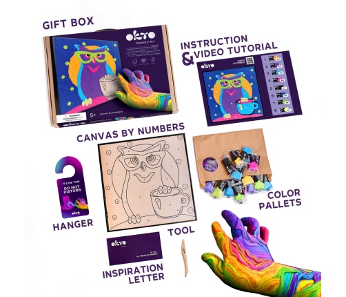 Radošais komplekts Modelēšanas masas - 3D glezna Pūce (30*30 cm)